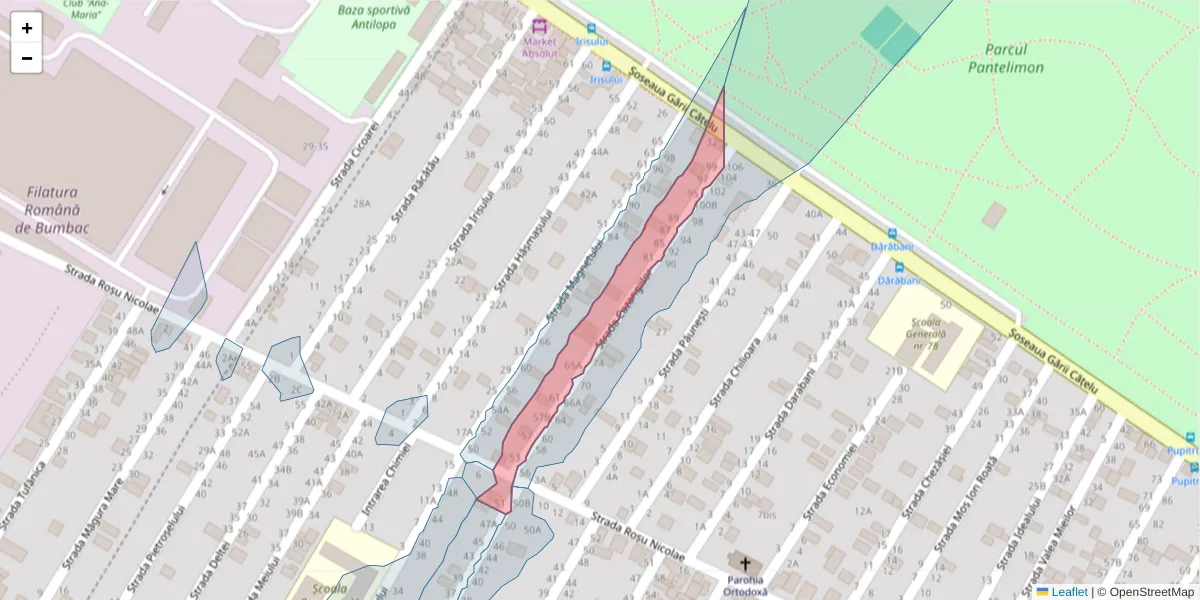 Hartă a codului poștal  și a codurilor poștale învecinate