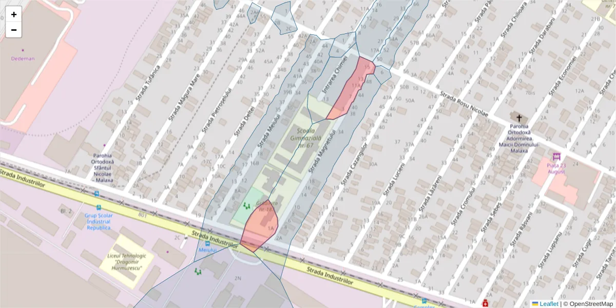 Hartă a codului poștal  și a codurilor poștale învecinate