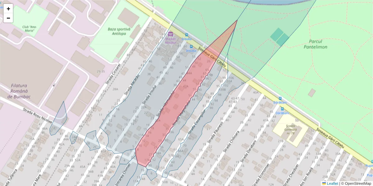 Hartă a codului poștal  și a codurilor poștale învecinate