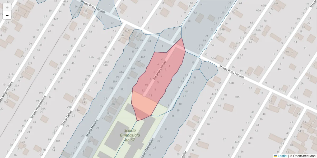 Hartă a codului poștal  și a codurilor poștale învecinate