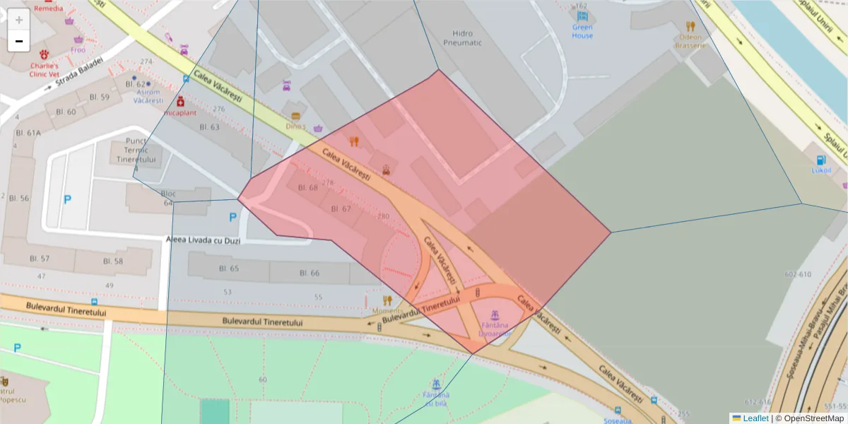 Hartă a codului poștal  și a codurilor poștale învecinate