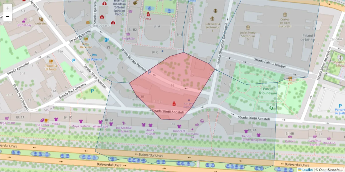 Hartă a codului poștal  și a codurilor poștale învecinate