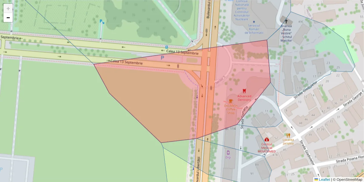 Hartă a codului poștal  și a codurilor poștale învecinate