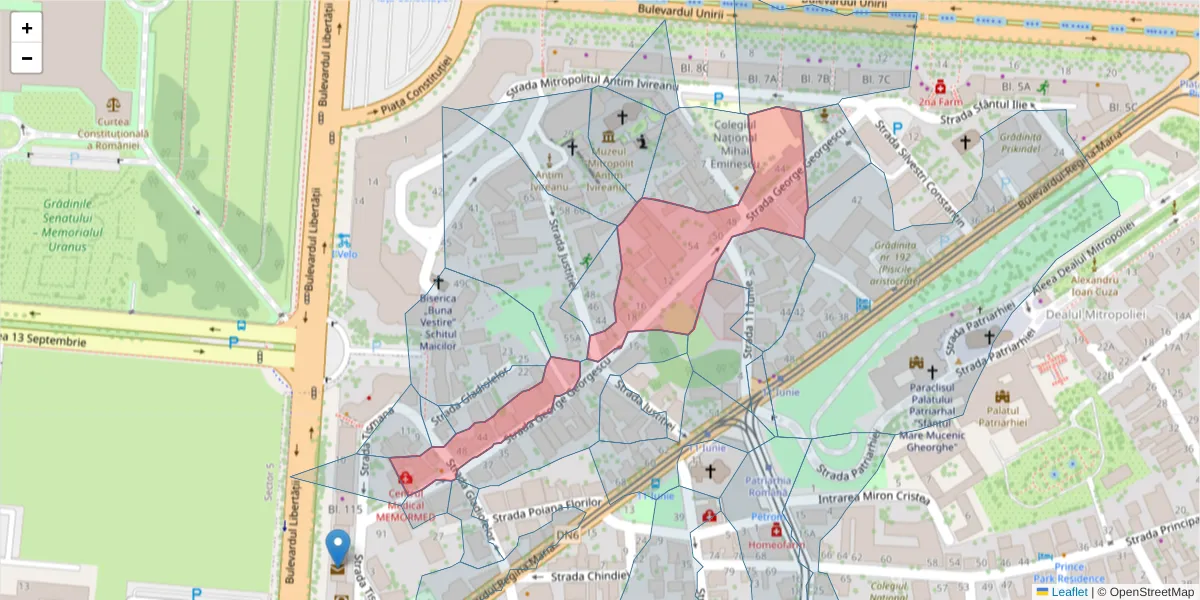 Hartă a codului poștal  și a codurilor poștale învecinate