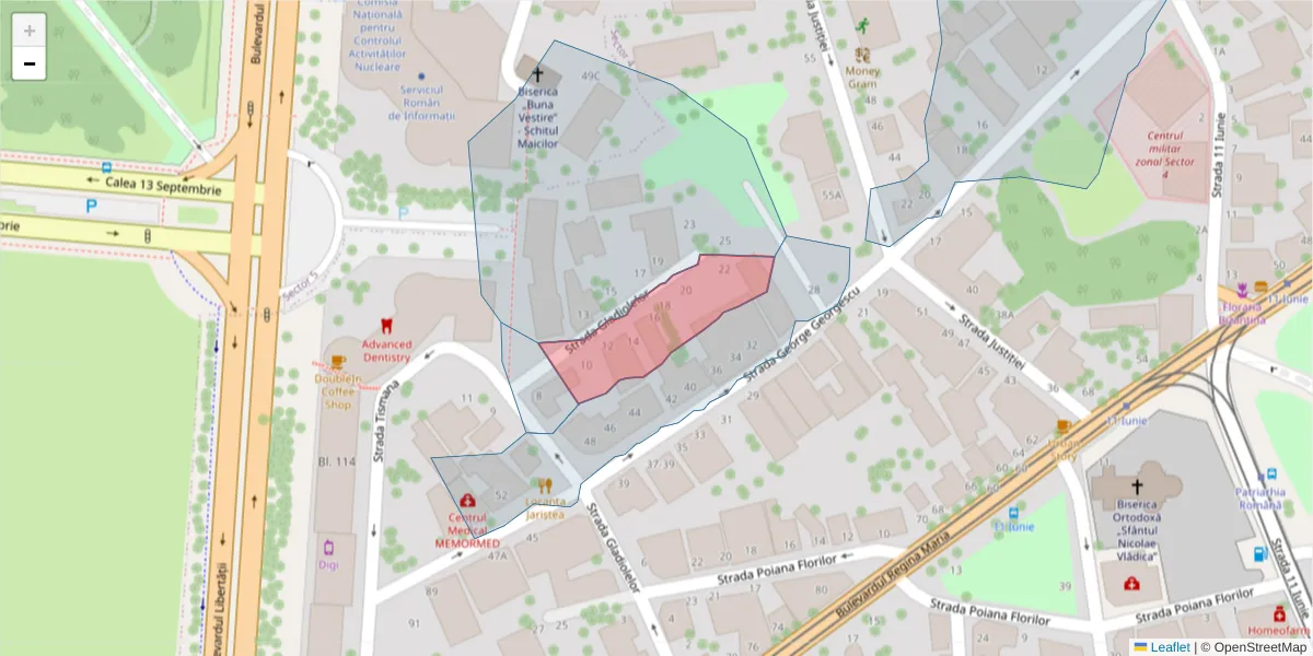 Hartă a codului poștal  și a codurilor poștale învecinate