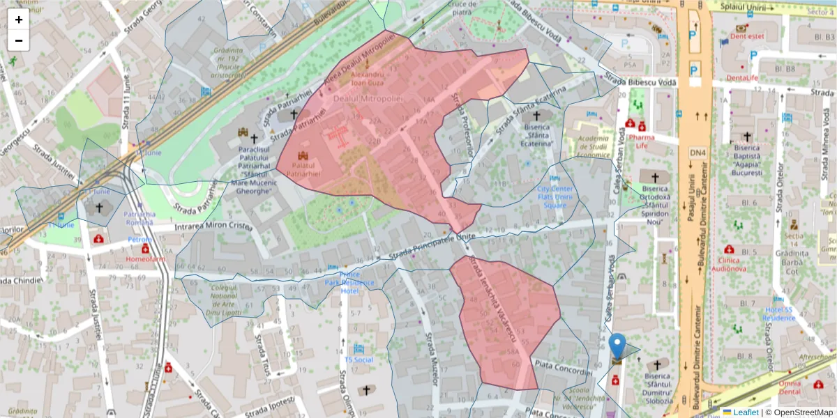 Hartă a codului poștal  și a codurilor poștale învecinate