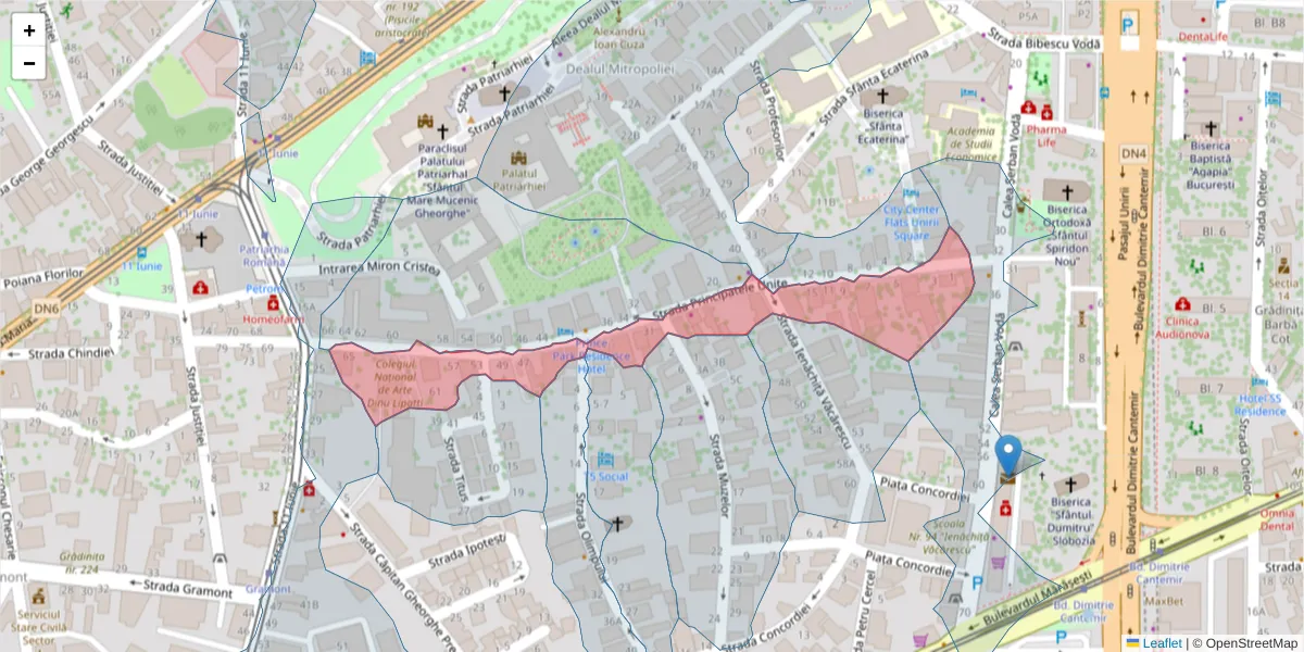 Hartă a codului poștal  și a codurilor poștale învecinate