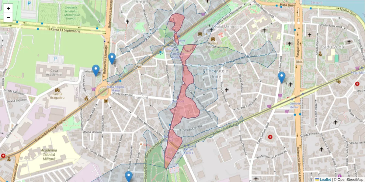 Hartă a codului poștal  și a codurilor poștale învecinate