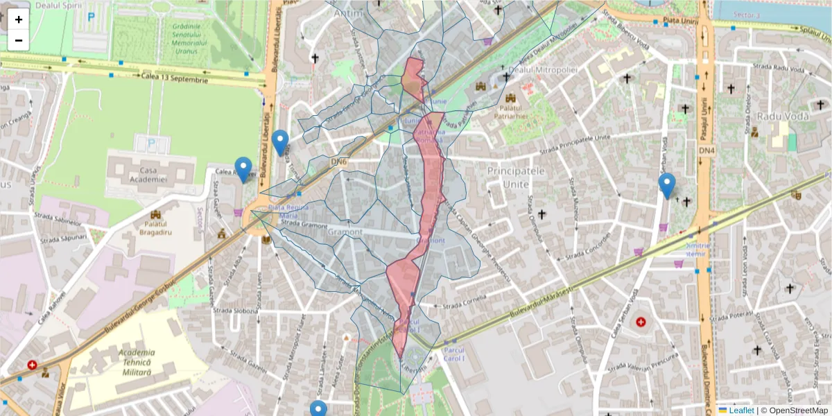 Hartă a codului poștal  și a codurilor poștale învecinate