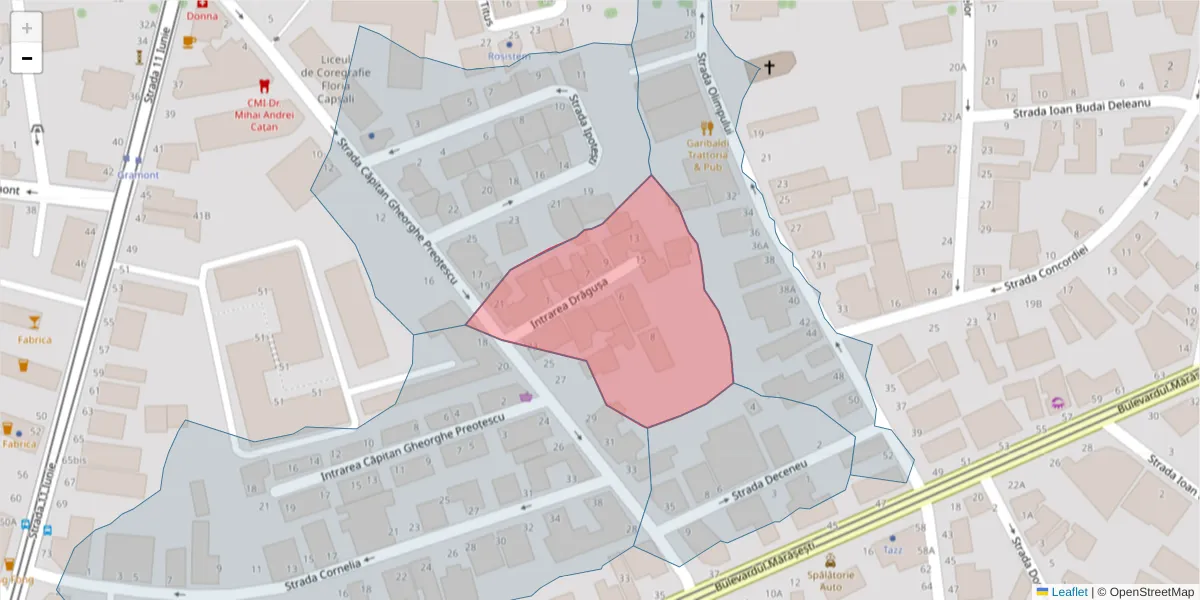 Hartă a codului poștal  și a codurilor poștale învecinate