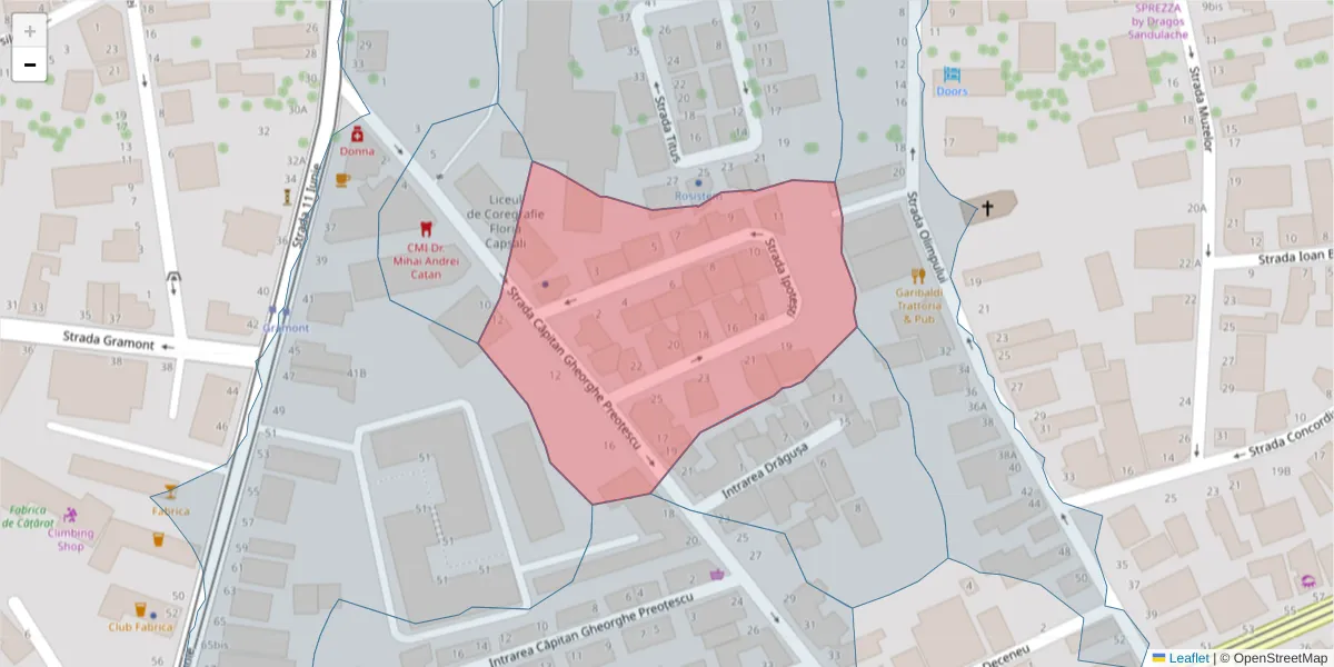 Hartă a codului poștal  și a codurilor poștale învecinate