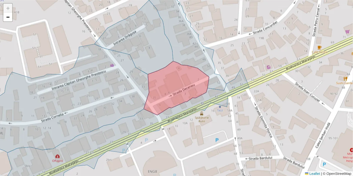 Hartă a codului poștal  și a codurilor poștale învecinate