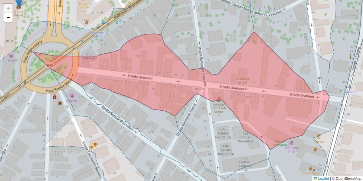 Hartă a codului poștal  și a codurilor poștale învecinate