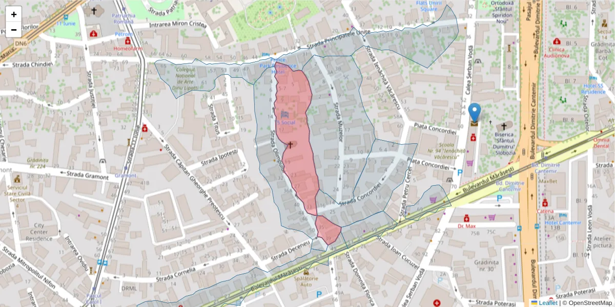 Hartă a codului poștal  și a codurilor poștale învecinate