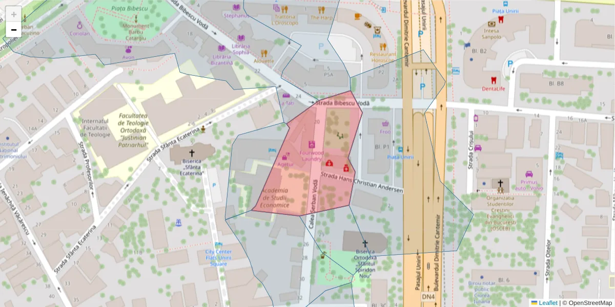 Hartă a codului poștal  și a codurilor poștale învecinate