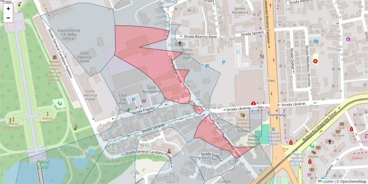 Hartă a codului poștal  și a codurilor poștale învecinate
