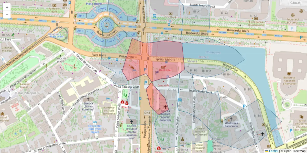 Hartă a codului poștal  și a codurilor poștale învecinate