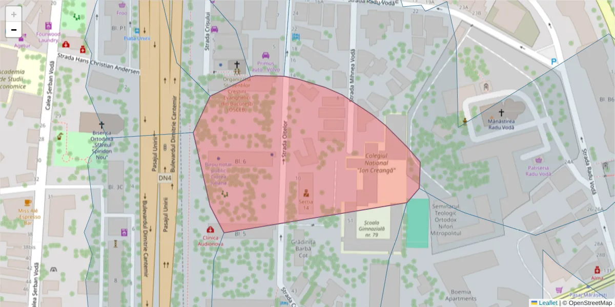 Hartă a codului poștal  și a codurilor poștale învecinate