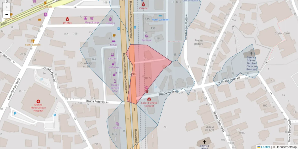 Hartă a codului poștal  și a codurilor poștale învecinate