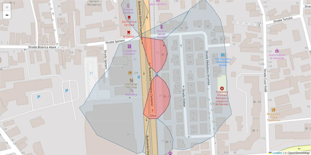 Hartă a codului poștal  și a codurilor poștale învecinate