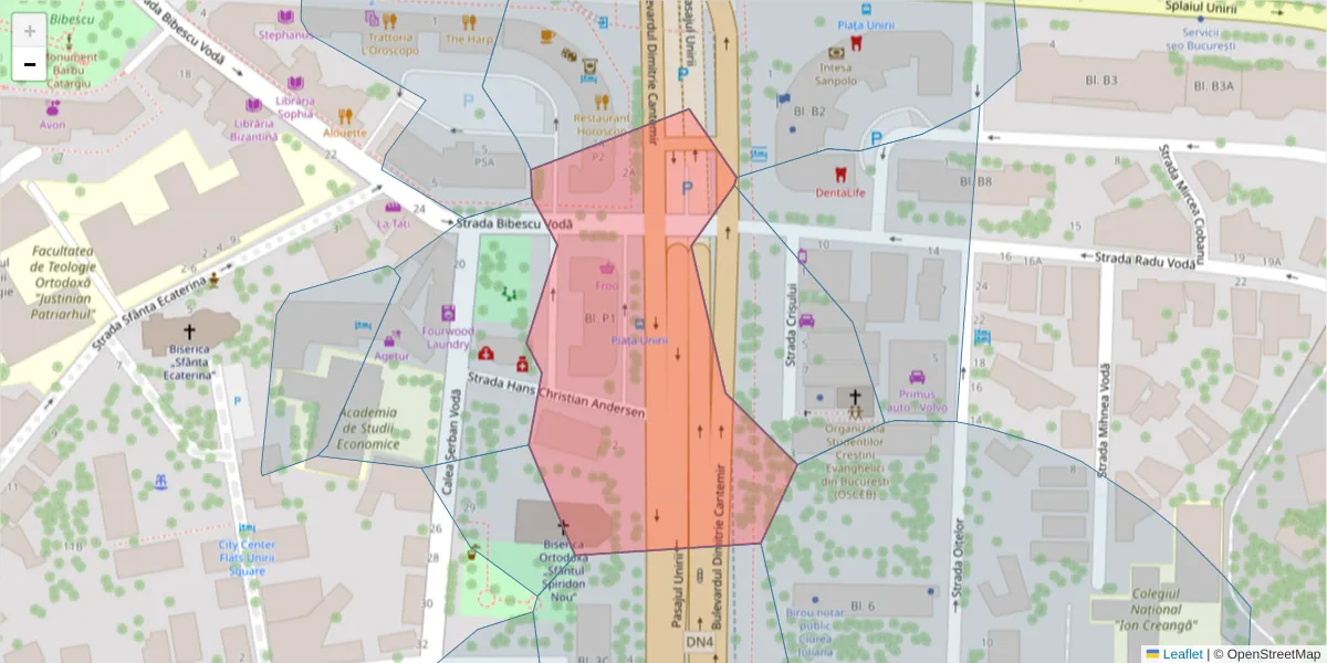 Hartă a codului poștal  și a codurilor poștale învecinate