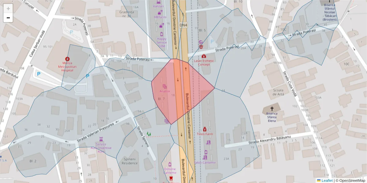 Hartă a codului poștal  și a codurilor poștale învecinate