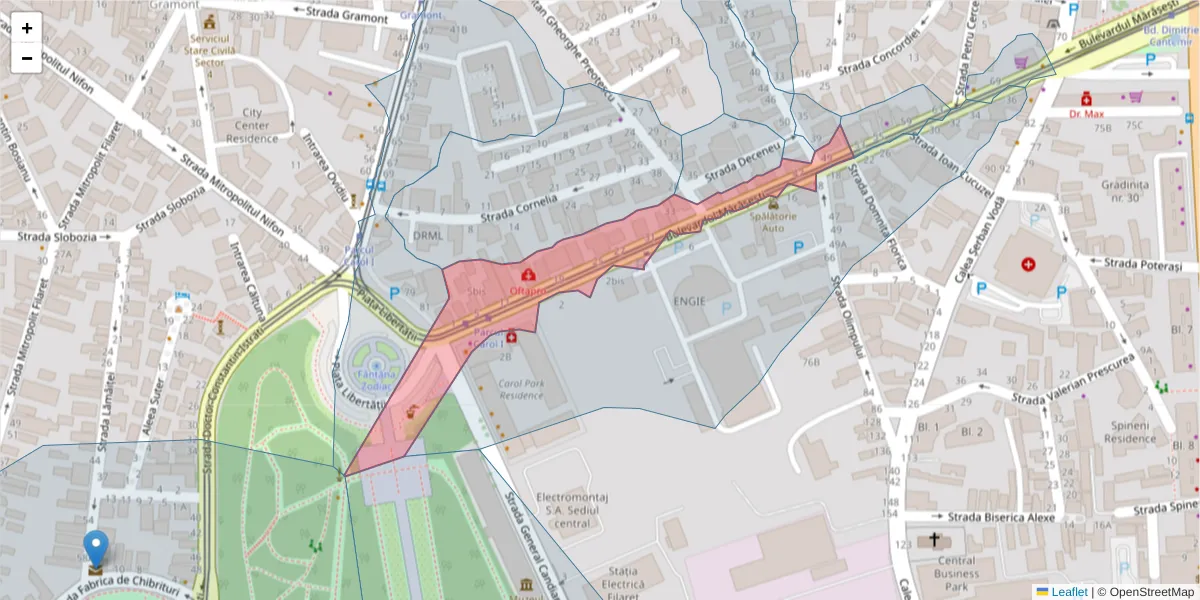 Hartă a codului poștal  și a codurilor poștale învecinate