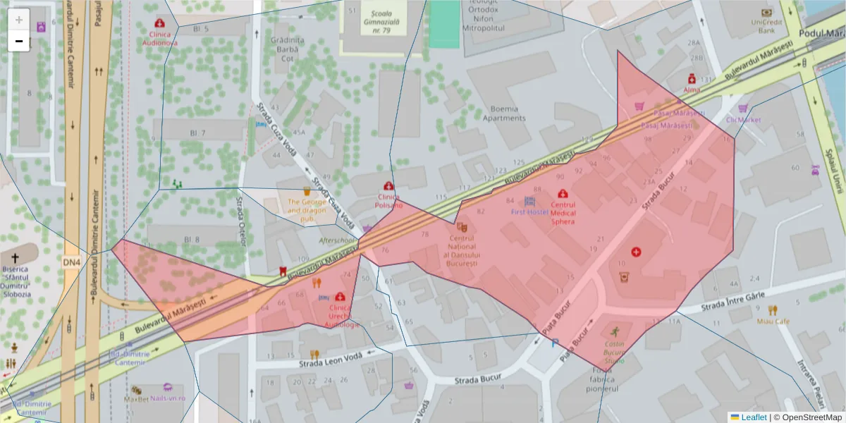 Hartă a codului poștal  și a codurilor poștale învecinate