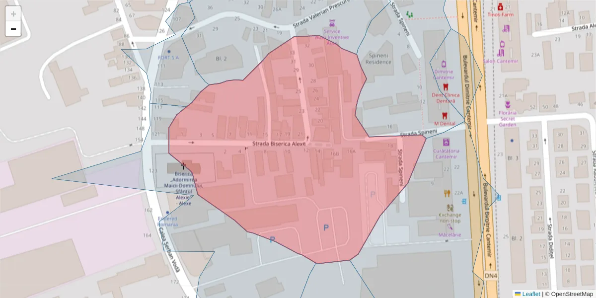 Hartă a codului poștal  și a codurilor poștale învecinate