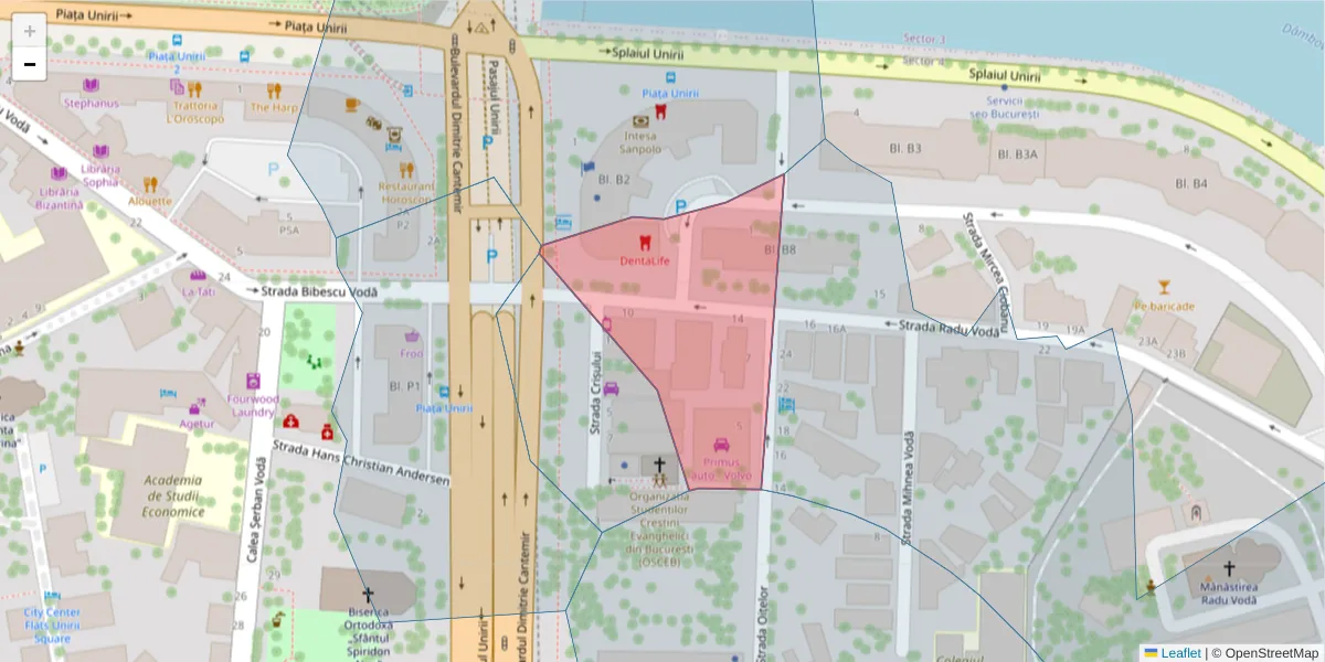 Hartă a codului poștal  și a codurilor poștale învecinate