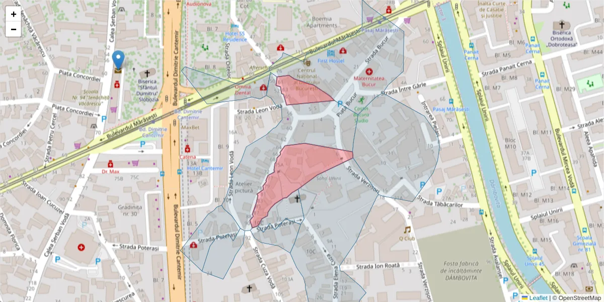 Hartă a codului poștal  și a codurilor poștale învecinate