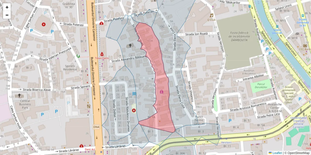 Hartă a codului poștal  și a codurilor poștale învecinate