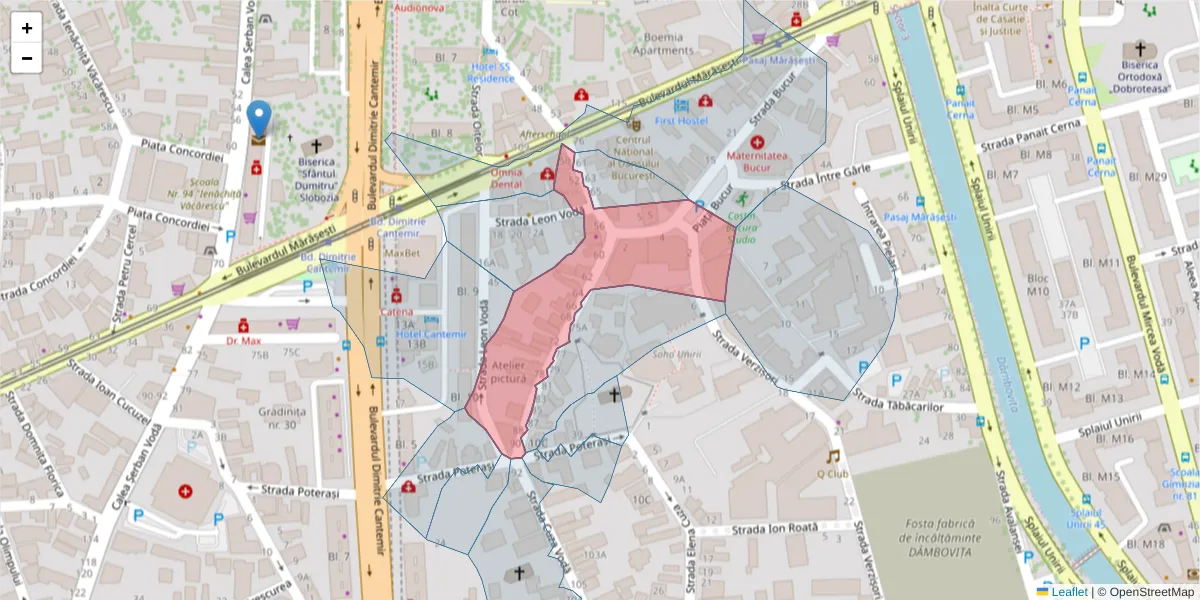 Hartă a codului poștal  și a codurilor poștale învecinate