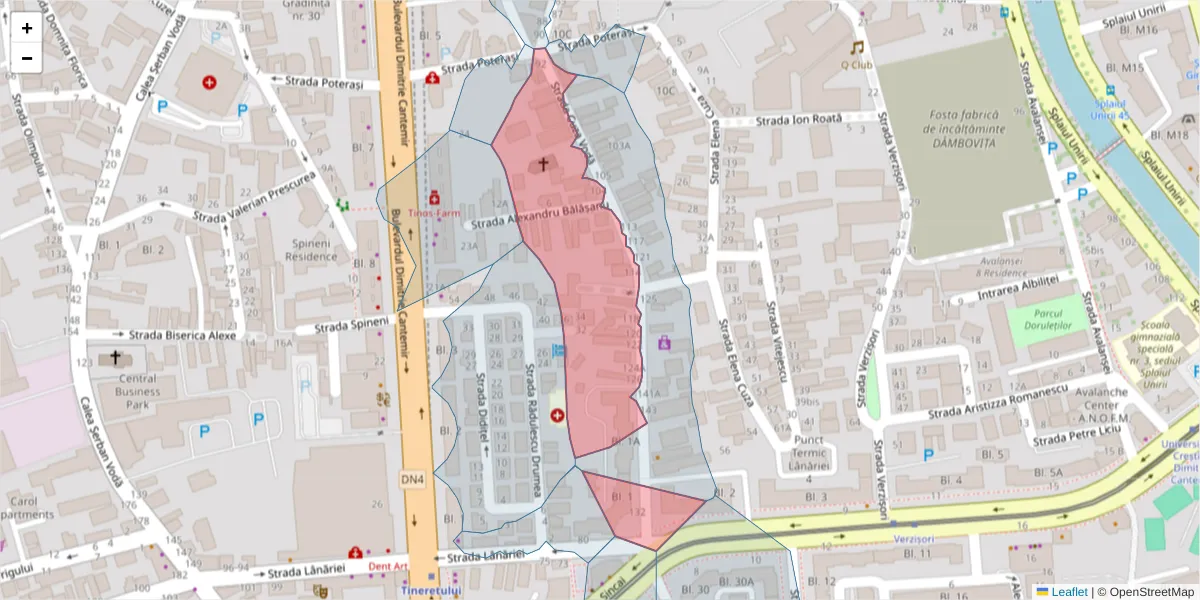 Hartă a codului poștal  și a codurilor poștale învecinate