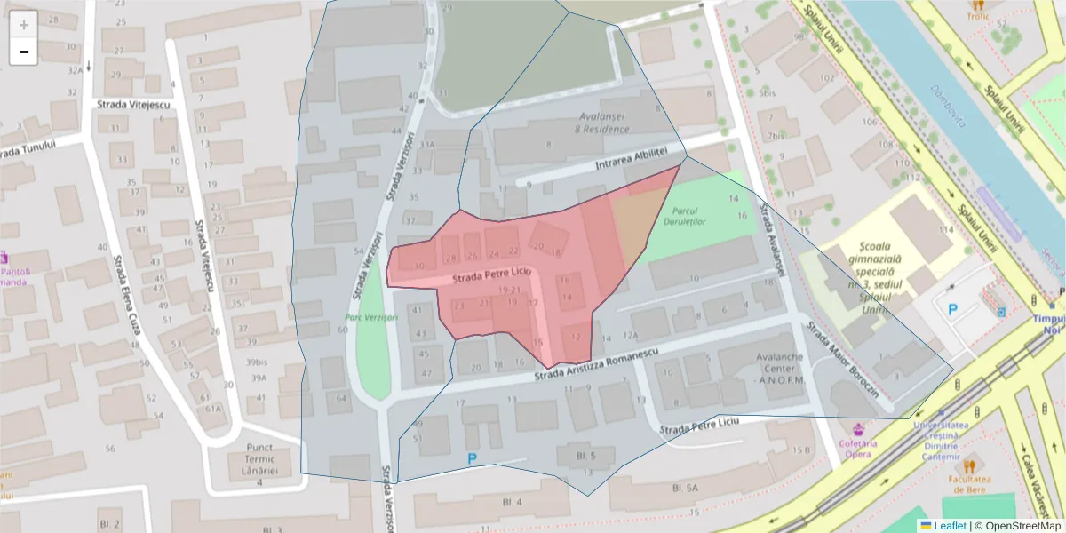 Hartă a codului poștal  și a codurilor poștale învecinate