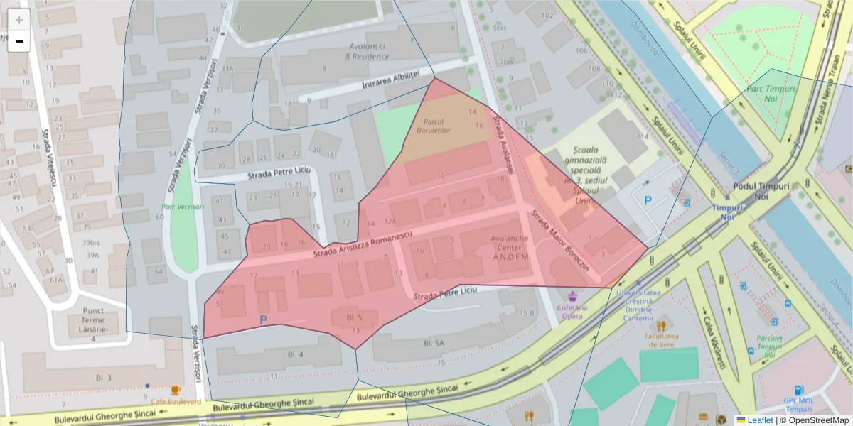 Hartă a codului poștal  și a codurilor poștale învecinate