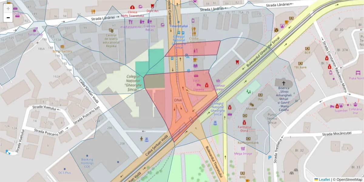 Hartă a codului poștal  și a codurilor poștale învecinate