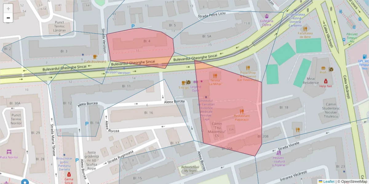Hartă a codului poștal  și a codurilor poștale învecinate