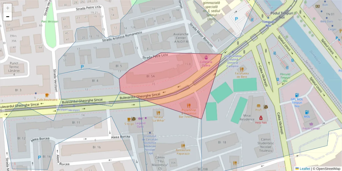 Hartă a codului poștal  și a codurilor poștale învecinate