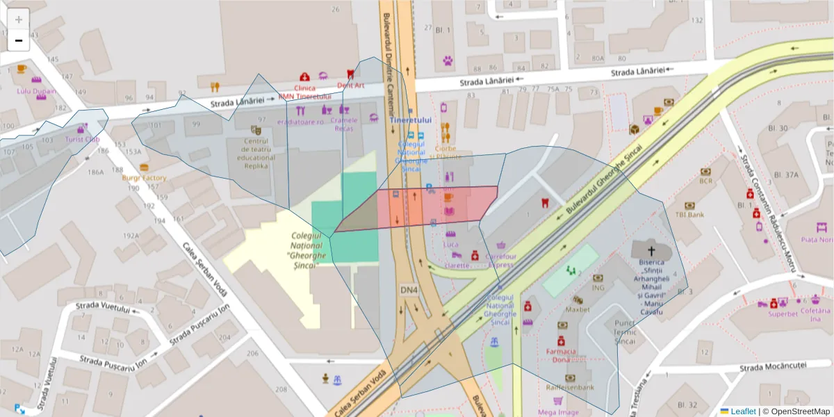 Hartă a codului poștal  și a codurilor poștale învecinate