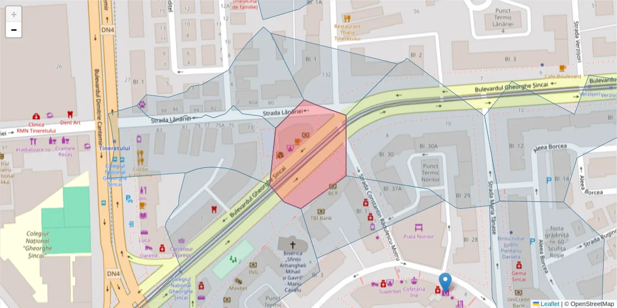 Hartă a codului poștal  și a codurilor poștale învecinate