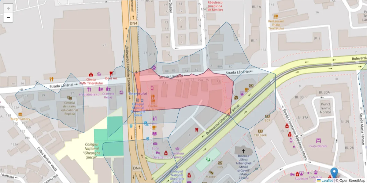 Hartă a codului poștal  și a codurilor poștale învecinate