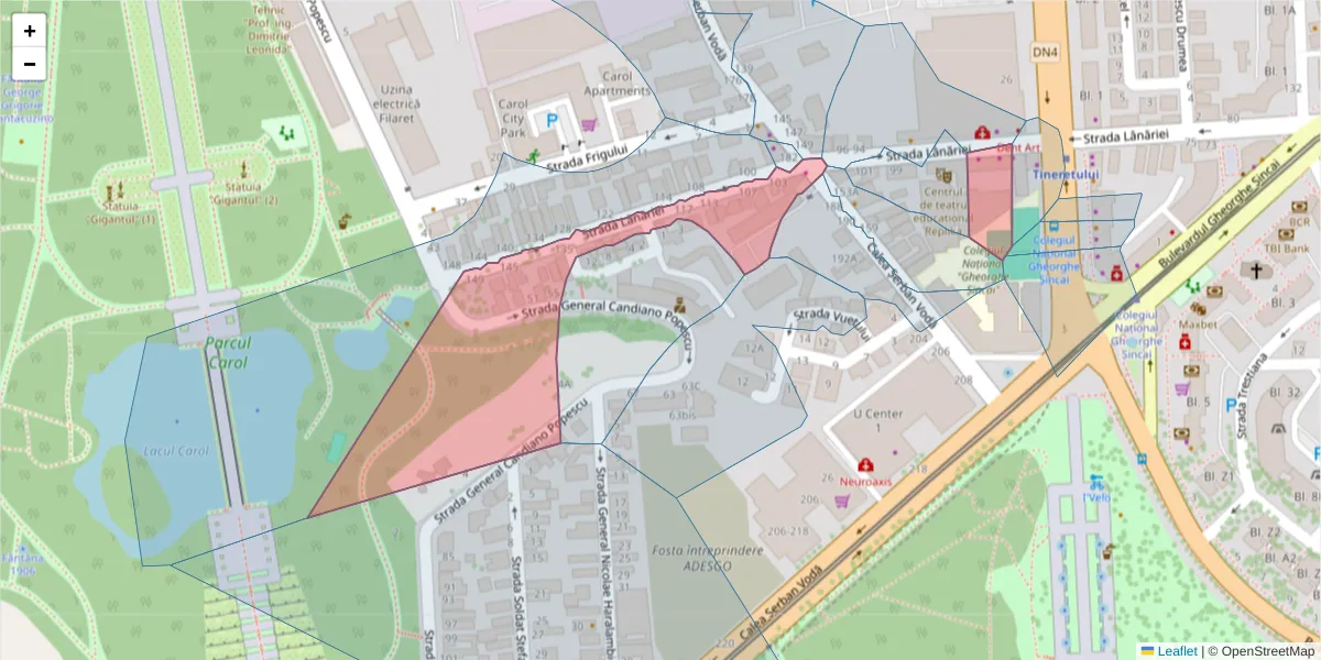 Hartă a codului poștal  și a codurilor poștale învecinate