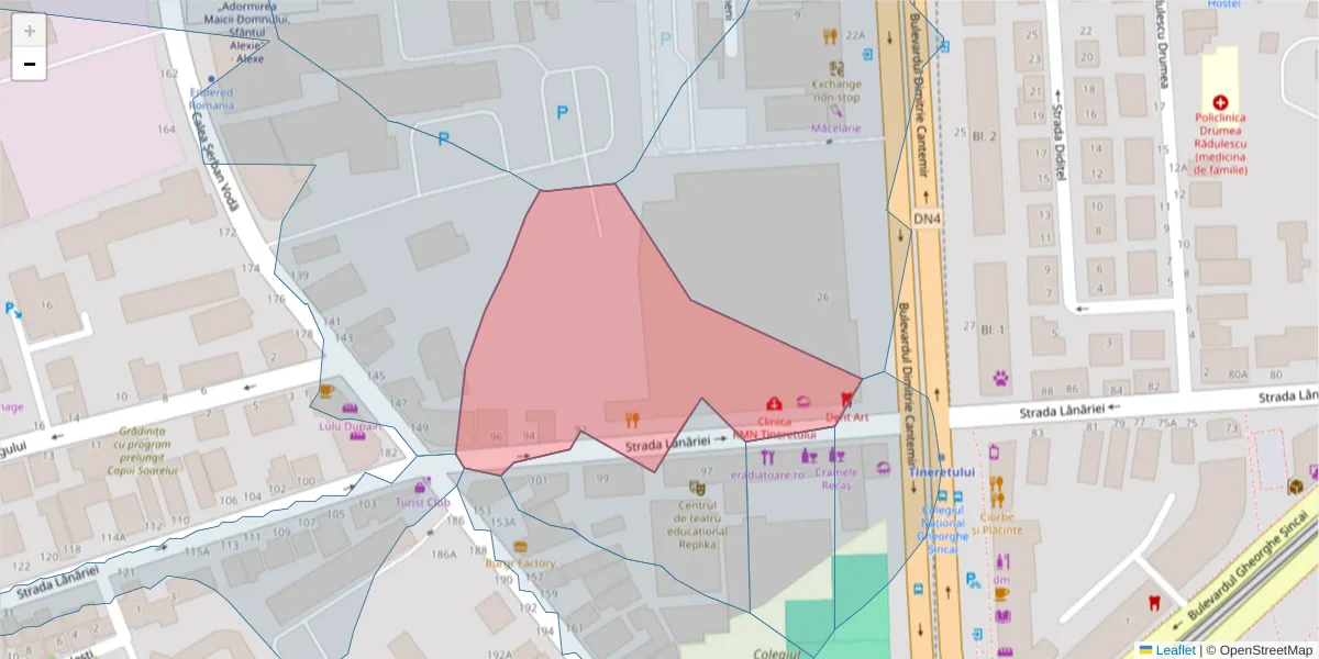 Hartă a codului poștal  și a codurilor poștale învecinate