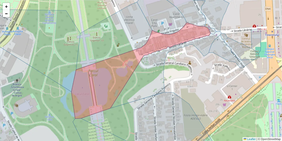 Hartă a codului poștal  și a codurilor poștale învecinate