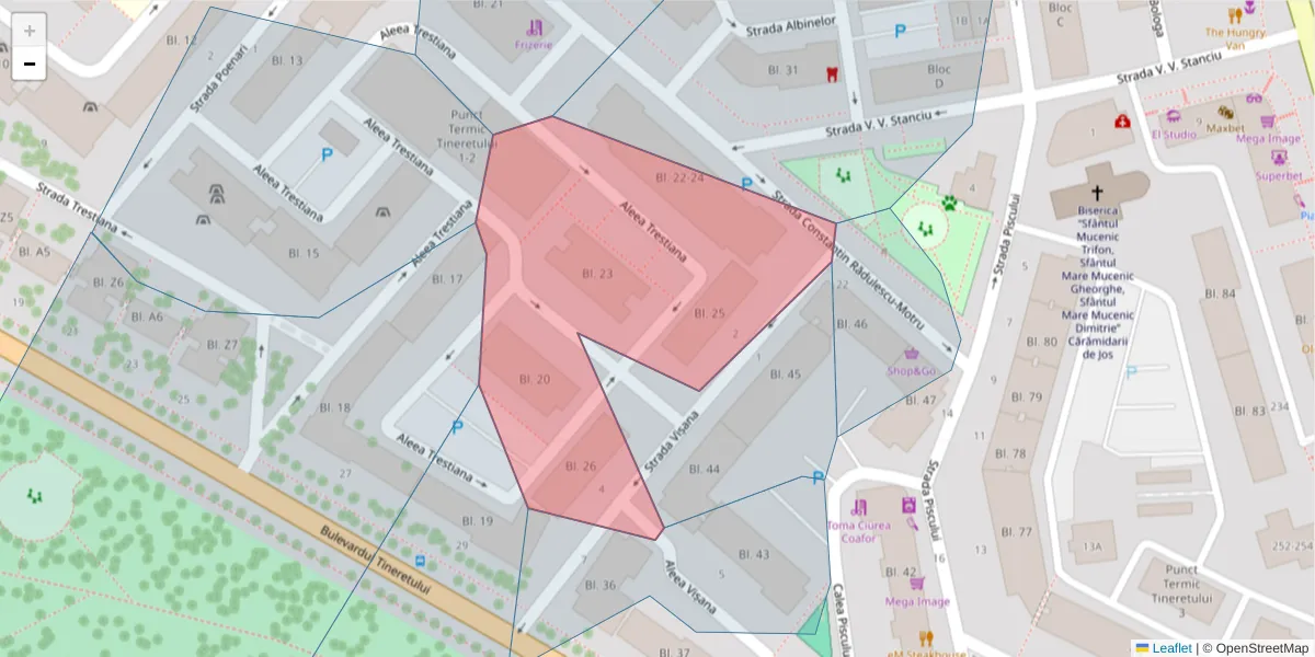 Hartă a codului poștal  și a codurilor poștale învecinate