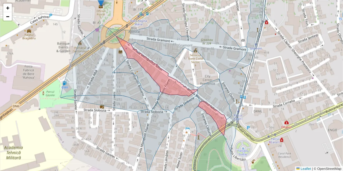 Hartă a codului poștal  și a codurilor poștale învecinate