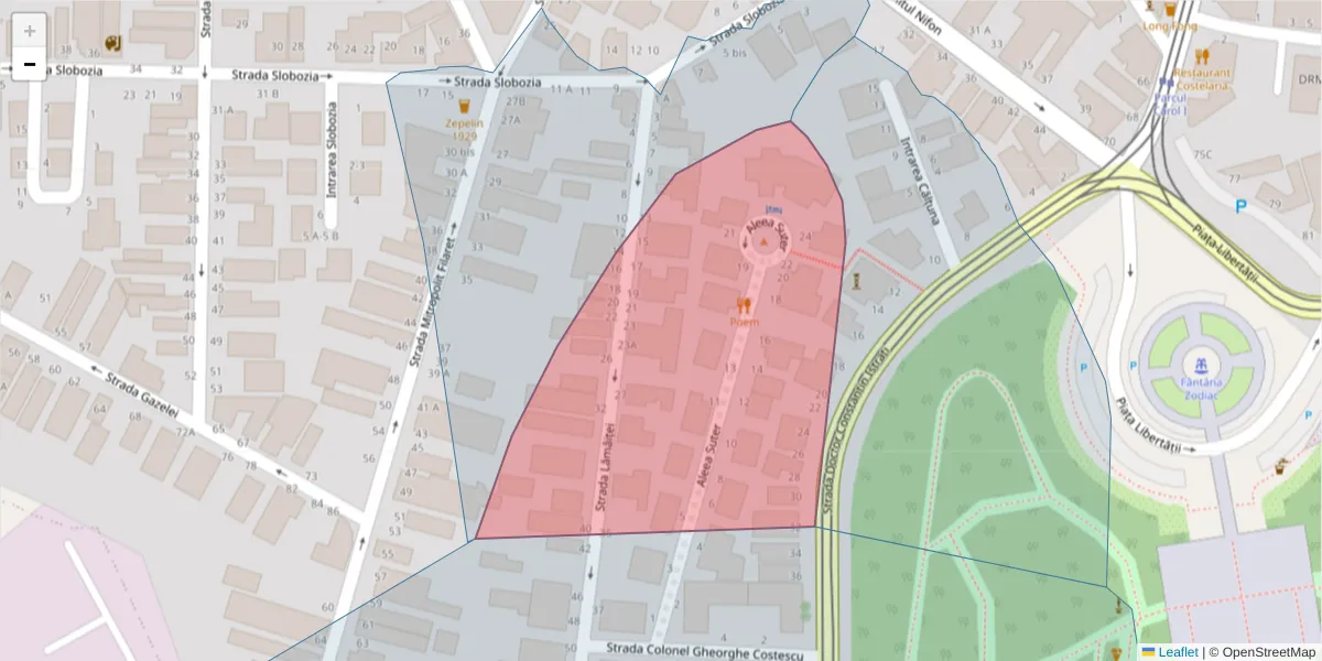 Hartă a codului poștal  și a codurilor poștale învecinate