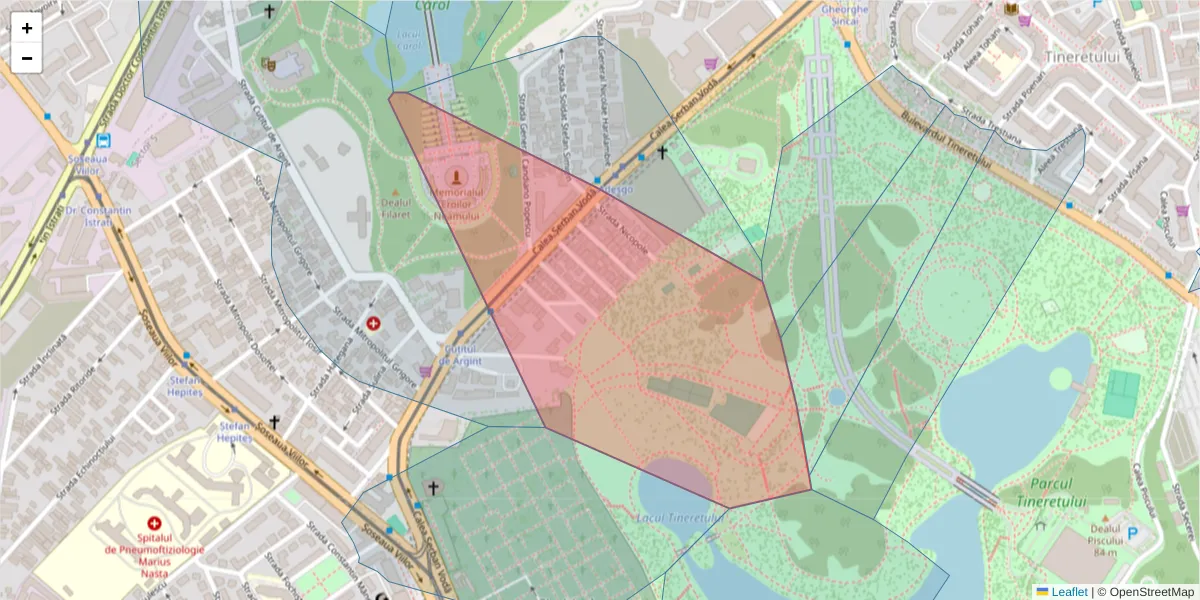 Hartă a codului poștal  și a codurilor poștale învecinate