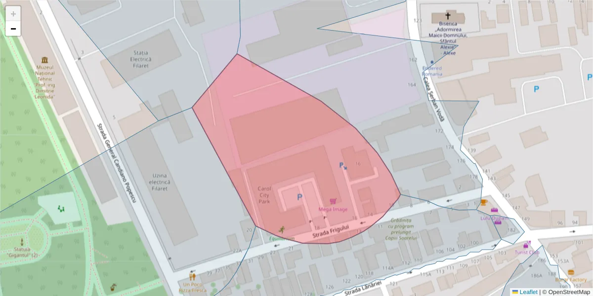 Hartă a codului poștal  și a codurilor poștale învecinate